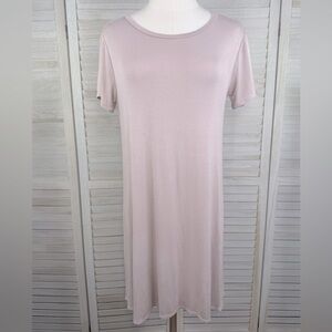 FOREVER 21 T-Shirt Mini Dress Flowy with Cut Out Back Mauve-Large